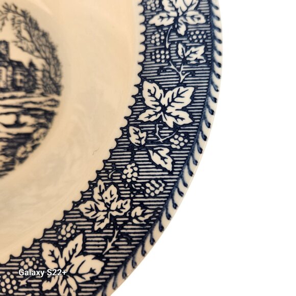 Homer Laughlin Shakespeare Country Blue Transfer Ware Vegetable Bowl 9 Inch Vint - Picture 5 of 7